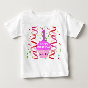 Geeignetes Alter und Name glücklich Geburtstag Cup Baby T-shirt