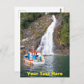 Geeignetes Boot & Wasserfall Postkarte (Vorne/Hinten)