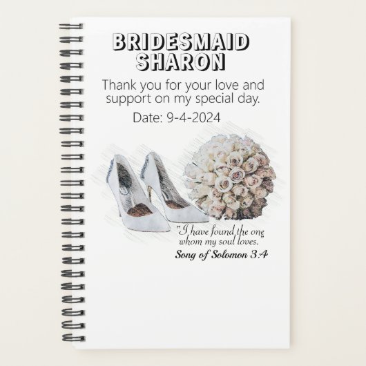 Geeignetes Christliches Faith Bridesmaid-Geschenk Planer (Vorderseite)