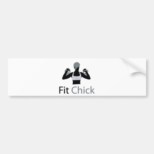 Geeignetes Küken mit Kettlebells Autoaufkleber (Vorne)