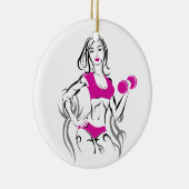 Geeignetes Küken mit Lippenstift-Rosa Keramikornament (Rechts)