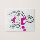 Geeignetes Küken mit Lippenstift-Rosa Puzzle (Horizontal)