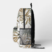 Geeignetes tropisches Leaf-Golden-Holzkohledesign Bedruckter Rucksack (Rechts)