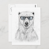 Geek-Bär (blau) Postkarte (Vorne/Hinten)