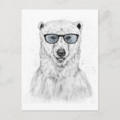 Geek-Bär (blau) Postkarte (Vorderseite)