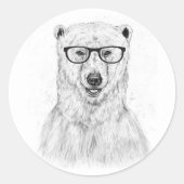 Geek bear runder aufkleber (Vorderseite)