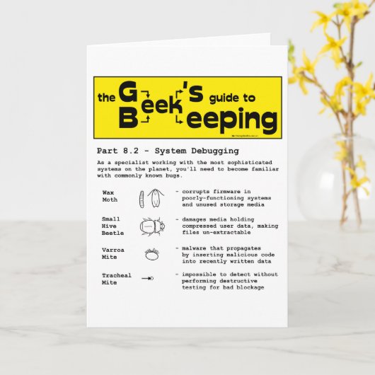 Geek Beekeeping (Debuggen) - Grußkarten Karte (Gelbe Blume)