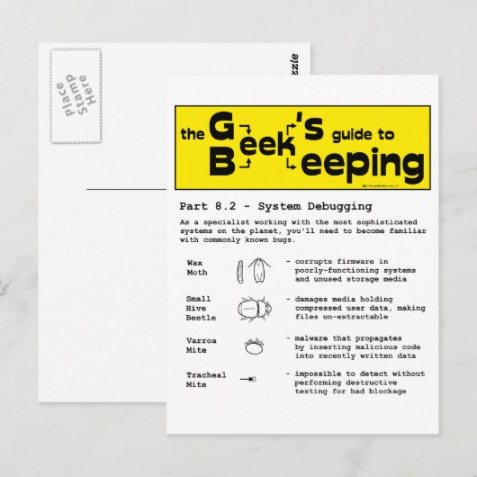 Geek Beekeeping (Debuggen) - Postkarte (Vorne/Hinten)