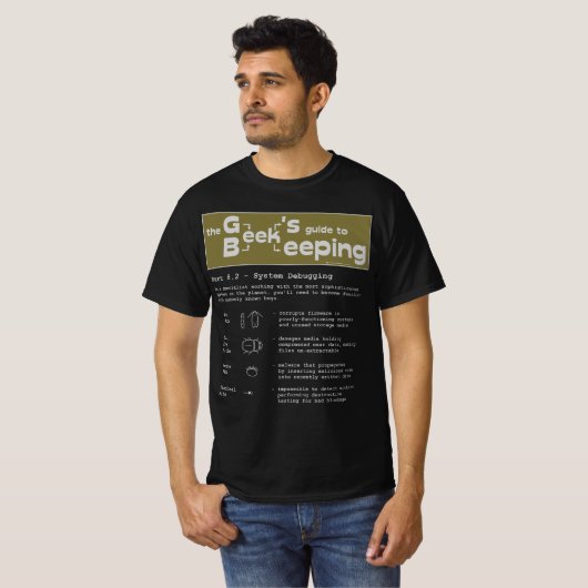 Geek Beekeeping (Debuggen) - Schwarzer T - Shirt (Vorne ganz)