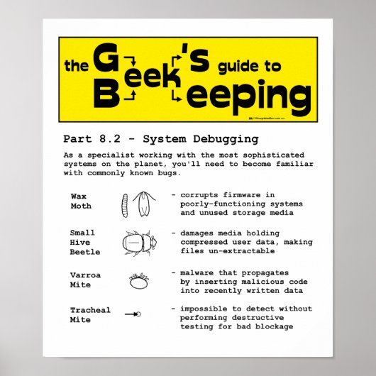 Geek Beekeeping (Debugging) - 12 x 14 Poster (Vorne)