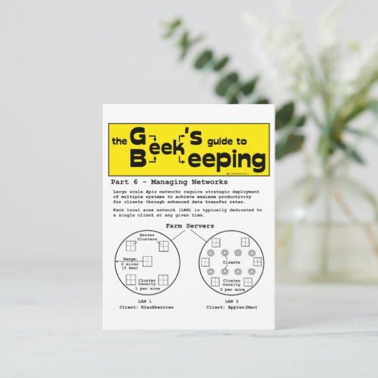 Geek Beekeeping (Netzwerke) - Postkarte (Stehend Vorderseite)