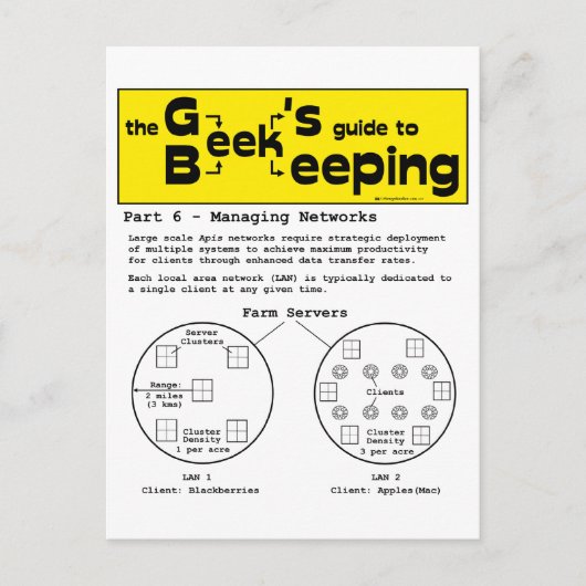 Geek Beekeeping (Netzwerke) - Postkarte (Vorderseite)