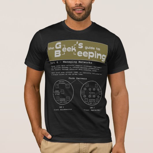Geek Beekeeping (Netzwerke) - Schwarzer T - Shirt (Vorderseite)