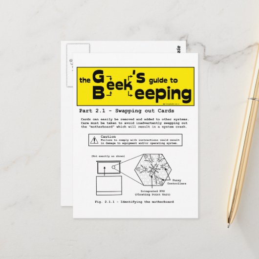Geek Beekeeping (Swapping Cards) - Postkarte (Vorderseite/Rückseite Beispiel)