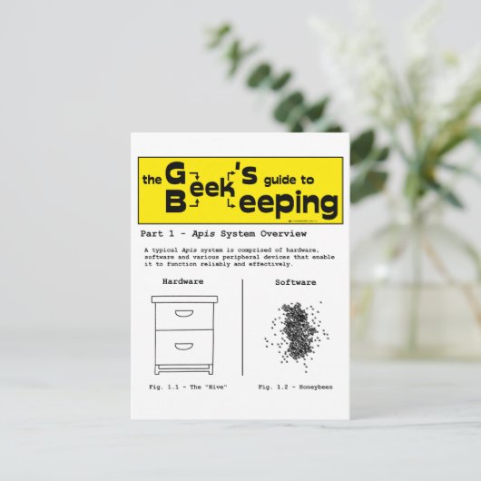 Geek Beekeeping (Systemübersicht) - Postkarte (Stehend Vorderseite)