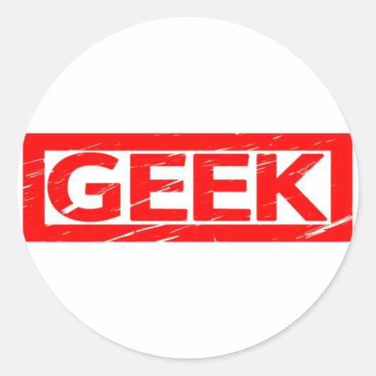 Geek Briefmarke Runder Aufkleber (Vorderseite)