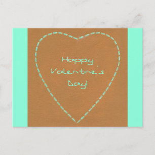 Geek Broken Lines Green Heart Valentine Postkarten
