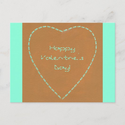 Geek Broken Lines Green Heart Valentine Postkarten (Vorderseite)