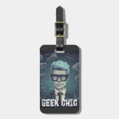 Geek Chic AI Generated- Funny Sarcastic Nerdy Geek Gepäckanhänger (Vorderseite vertikal)