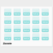 Geek Chic Binary Code Danke Stickers, Aqua Quadratischer Aufkleber (Blatt)