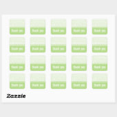 Geek Chic Binary Code Danke Stickers, Green Quadratischer Aufkleber (Blatt)