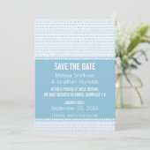 Geek Chic Binary Save the Date einladen, Blue (Stehend Vorderseite)