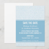 Geek Chic Binary Save the Date einladen, Blue (Vorne/Hinten)