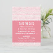 Geek Chic Binary Save the Date einladen, Pink (Stehend Vorderseite)