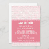 Geek Chic Binary Save the Date einladen, Pink (Vorne/Hinten)