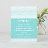 Geek Chic Binary Save the Date Invite, Aqua (Stehend Vorderseite)