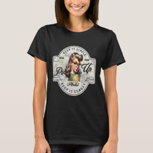 Geek Chic Button-Up Girl Retro Poster T-Shirt