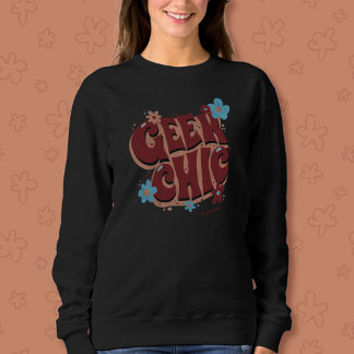 Geek-Chic-Handlettering-Blumen-Textdesign Sweatshirt