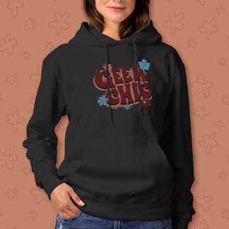 Geek Chic Handschrift gezeichneter Blumentext-Desi Hoodie