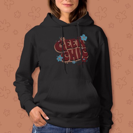Geek Chic Handschrift gezeichneter Blumentext-Desi Hoodie