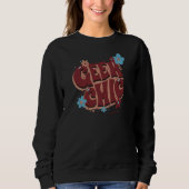 Geek Chic Handschrift gezeichneter Blumentext-Desi Sweatshirt (Vorderseite)