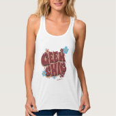 Geek Chic Handschrift gezeichneter Blumentext-Desi Tank Top (Vorderseite)