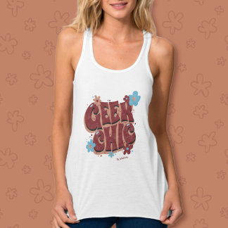 Geek Chic Handschrift gezeichneter Blumentext-Desi Tank Top