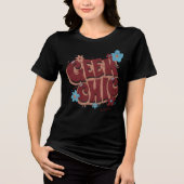 Geek Chic Handschrift gezeichneter Blumentext-Desi Tri-Blend Shirt (Vorderseite)