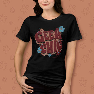 Geek Chic Handschrift gezeichneter Blumentext-Desi Tri-Blend Shirt