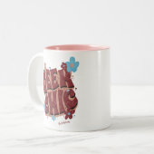 Geek Chic Handschrift gezeichneter Blumentext-Desi Zweifarbige Tasse (Vorderseite Links)