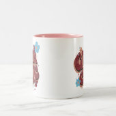 Geek Chic Handschrift gezeichneter Blumentext-Desi Zweifarbige Tasse (Mittel)