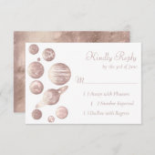 Geek Chic | Minimale Kupfer-Rose-Gold-Planeten RSVP Karte (Vorne/Hinten)