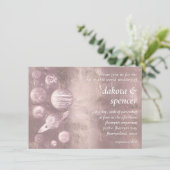 Geek Chic Wedding | Dusty Mauve Blush Pink Planets Einladung (Stehend Vorderseite)