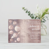 Geek Chic Wedding | Kupfer-Rose-Gold-Sonnensystem Einladung (Stehend Vorderseite)