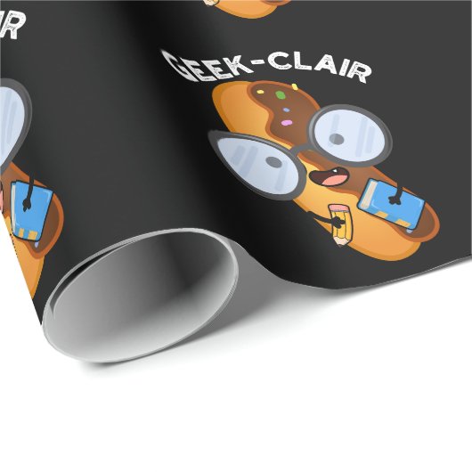 Geek-clair Funny Eclair Pun Dark BG Geschenkpapier (Rolleneckpunkt)