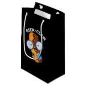 Geek-clair Funny Eclair Pun Dark BG Kleine Geschenktüte (Vorderseite Schrägansicht)
