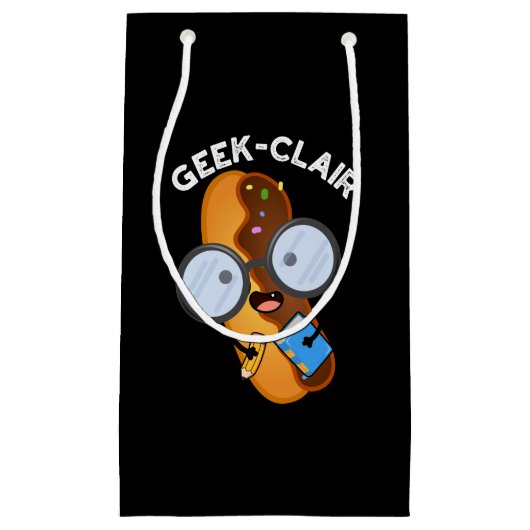 Geek-clair Funny Eclair Pun Dark BG Kleine Geschenktüte (Vorderseite)