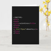 Geek Coder HTML Valentine Card Karte (Gelbe Blume)