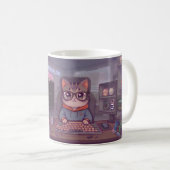 Geek Coding Katze Tasse – Süße Programmierer Kaffe (VorderseiteRechts)
