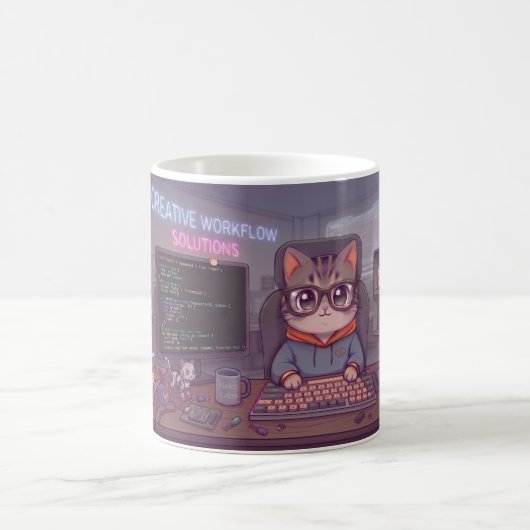 Geek Coding Katze Tasse – Süße Programmierer Kaffe (Mittel)